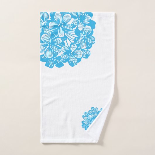 Blauwe hydrangea bloesems - Botanische bloemen Bad Handdoek (Handdoek)