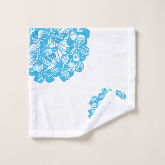 Blauwe hydrangea bloesems - Botanische bloemen Bad Handdoek (Wasdoekje)