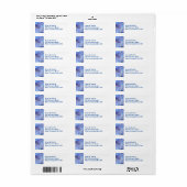 Blauwe Hydrangea Bloesems Etiket (Full Sheet)