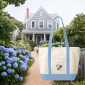 Blauwe Hydrangea Bloom Contrast Bloem Trim Boat Tote Bag