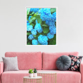 Blauwe hydrangea Blooms Floral Canvas Afdruk (Insitu (Woonkamer))