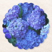 Blauwe hydrangea Blooms Floral Kartonnen Onderzetters (Voorkant)