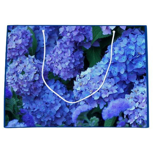 Blauwe hydrangea Blooms Floral Large Cadeautasje (Voorkant)