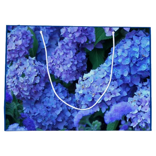 Blauwe hydrangea Blooms Floral Large Cadeautasje (Achterkant)