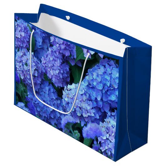 Blauwe hydrangea Blooms Floral Large Cadeautasje (Voorkant Gekanteld)