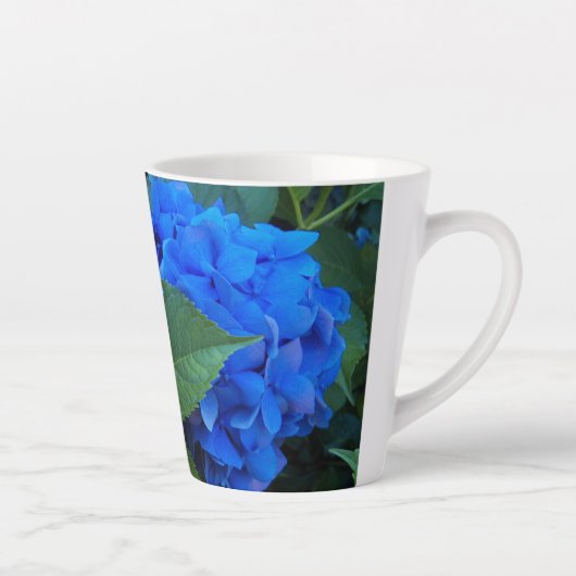 Blauwe hydrangea Blooms Floral Latte Mok (Rechts)