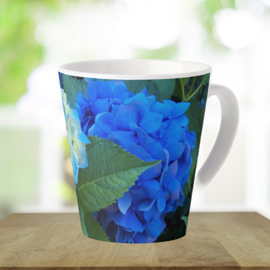 Blauwe hydrangea Blooms Floral Latte Mok