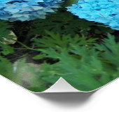 Blauwe hydrangea Blooms Floral Perfect Poster (Hoek)