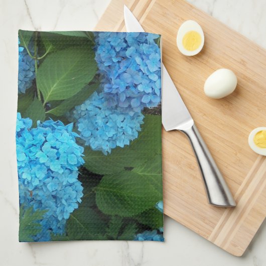 Blauwe hydrangea Blooms Floral Theedoek (Quarter Fold)