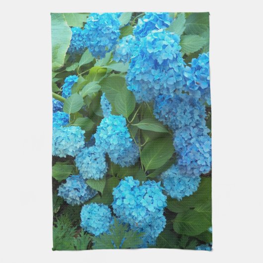 Blauwe hydrangea Blooms Floral Theedoek (Verticaal)