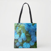 Blauwe hydrangea Blooms Floral Tote Bag (Voorkant)