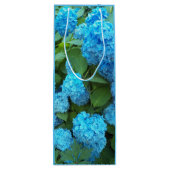 Blauwe hydrangea Blooms Floral Wijn Cadeautas (Achterkant)