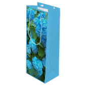 Blauwe hydrangea Blooms Floral Wijn Cadeautas (Voorkant Gekanteld)