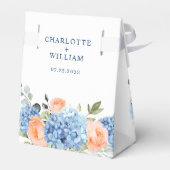 Blauwe Hydrangea Blush Rozen Eucalyptus Gift Bruil Bedankdoosjes (Achterkant)