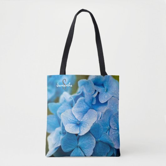Blauwe Hydrangea Boodschappentas Tote Bag (Voorkant)