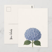 Blauwe Hydrangea Botanische Illustratie Design Briefkaart (Voorkant / Achterkant)