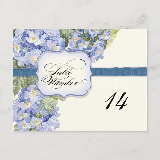 Blauwe Hydrangea Bracket Floral Formele Bruiloft Briefkaart (Voorkant)