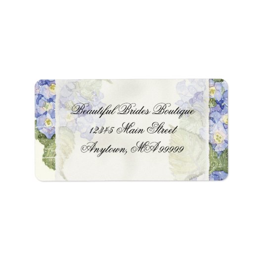 Blauwe Hydrangea Bracket Floral Formele Bruiloft Etiket (Voorkant)