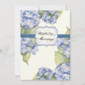 Blauwe Hydrangea Bracket Floral Formele Bruiloft Kaart (Voorkant)