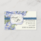 Blauwe Hydrangea Bracket Floral Formele Bruiloft Plaatskaartje (Achterkant)