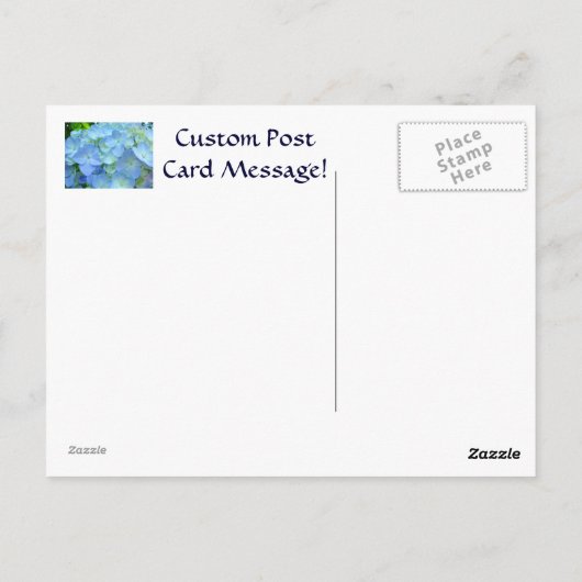 Blauwe hydrangea briefkaarten Floral postkaarten (Achterkant)