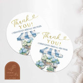 Blauwe Hydrangea Bruidsbruiloft Dank Je Sticker