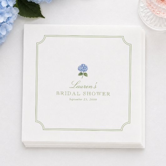 Blauwe Hydrangea Bruidsdouche Servetten