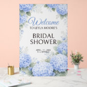 Blauwe Hydrangea Bruidsfeest Welkom Acrylaat Bord (Huwelijk)