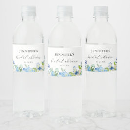 Blauwe Hydrangea Bruiloft Feest Favoren Waterfles Etiket