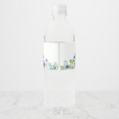 Blauwe Hydrangea Bruiloft Feest Favoren Waterfles Etiket (Achterkant)
