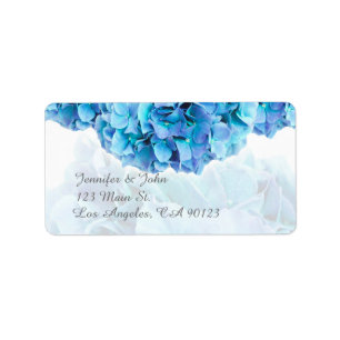 Blauwe Hydrangea Bruiloft Retouradres Labels