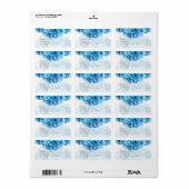 Blauwe Hydrangea Bruiloft Retouradres Labels (Full Sheet)
