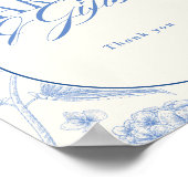 Blauwe Hydrangea Bruiloftfeest Kaarten Cadeaus Poster (Hoek)