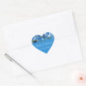 blauwe hydrangea bruin en bruinkoolbruin hart sticker (Envelop)