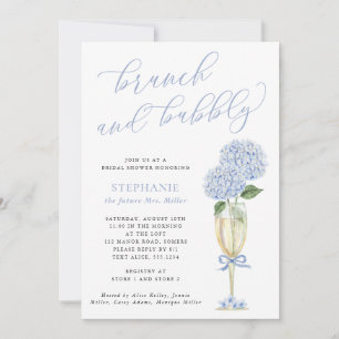 Blauwe Hydrangea Brunch en Bruisende Champagne Sho Kaart