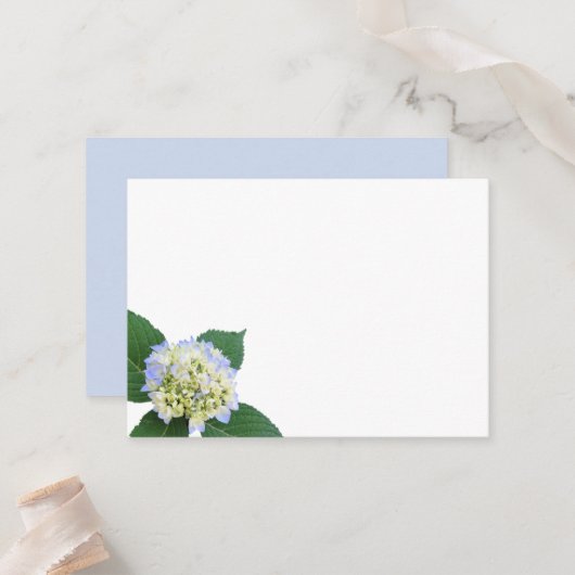 Blauwe hydrangea Bud blauw witte kaartjes (Voorkant / Achterkant in situ)