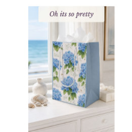 Blauwe Hydrangea-cadeautas | Trouw & Bruidsfeest Medium Cadeauzakje