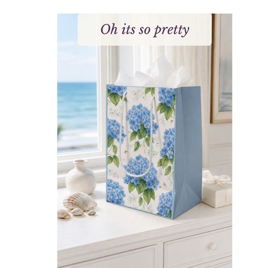 Blauwe Hydrangea-cadeautas | Trouw & Bruidsfeest Medium Cadeauzakje
