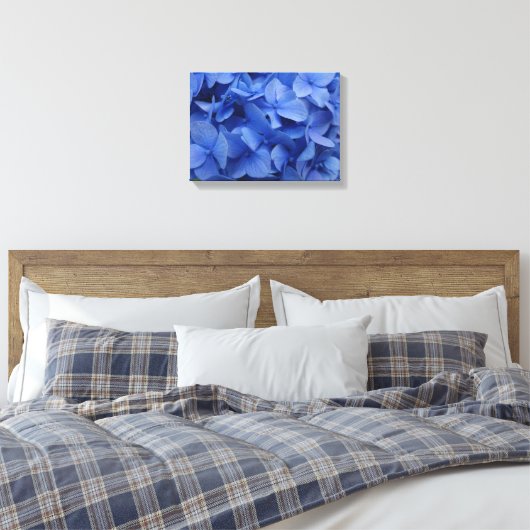 Blauwe Hydrangea Canvas Print (Insitu (Slaapkamer))