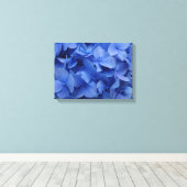Blauwe Hydrangea Canvas Print (Insitu (Houten vloer))