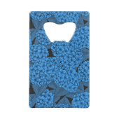 Blauwe hydrangea creditkaart flessenopener (Voorkant)