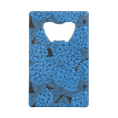 Blauwe hydrangea creditkaart flessenopener (Achterkant)