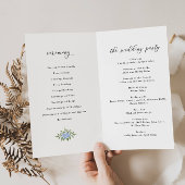 Blauwe Hydrangea Crest Papieren Boekje Huwelijkspr Flyer