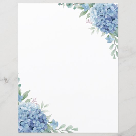 Blauwe Hydrangea Dankbaarheidsjournaal Papierblad (Achterkant)