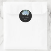 Blauwe Hydrangea Elegante Bruiloft Tank U Ronde Sticker (Tas)