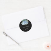 Blauwe Hydrangea Elegante Bruiloft Tank U Ronde Sticker (Envelop)