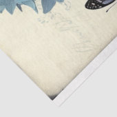 Blauwe hydrangea en blauwe vlinderepheera tissuepapier (Detail)