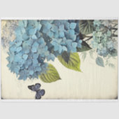 Blauwe hydrangea en blauwe vlinderepheera tissuepapier (Voorkant)