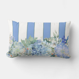 Blauwe Hydrangea en Floral Gestreept Lumbaal Kusse Kussen