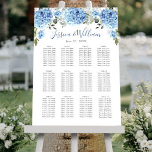 Blauwe Hydrangea Eucalyptus 12 Tafels Zitschema Poster